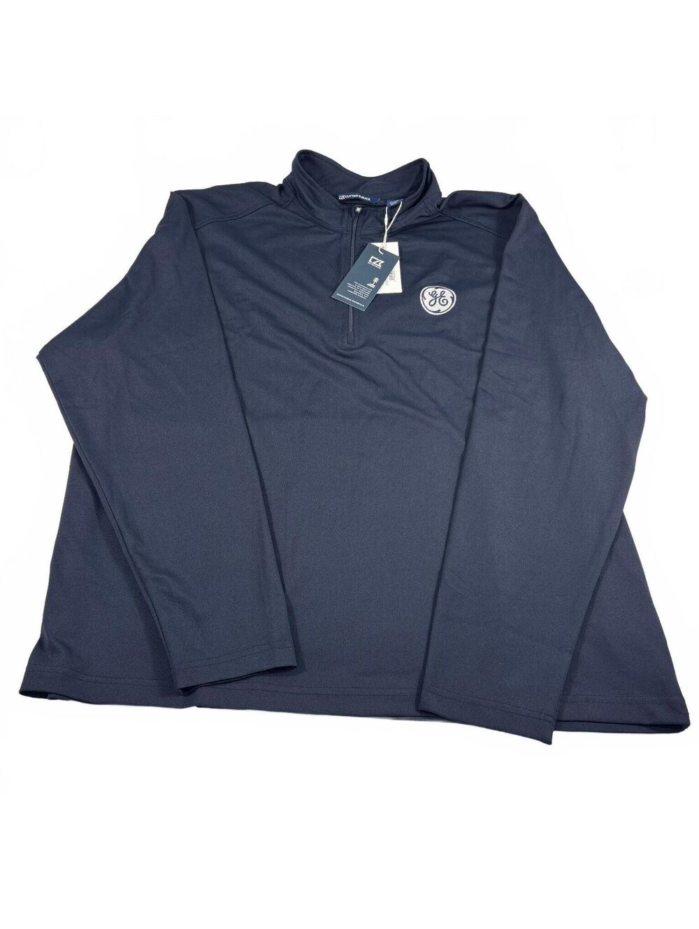 Cutter & Buck Navy Blue Quarter-Zip Pullover GE Embroidered XL NWT